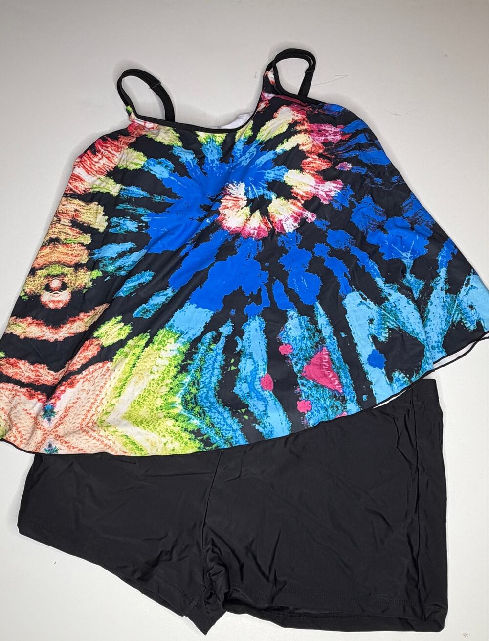 Tankini Boy Short Tie Dye Swimsuit New XXL